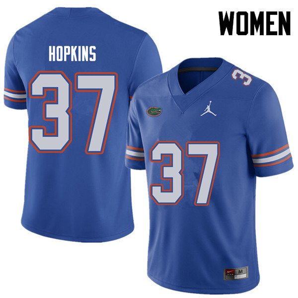 Jordan Brand Women #37 Tyriek Hopkins Florida Gators College Football Jerseys Sale-Royal - Click Image to Close